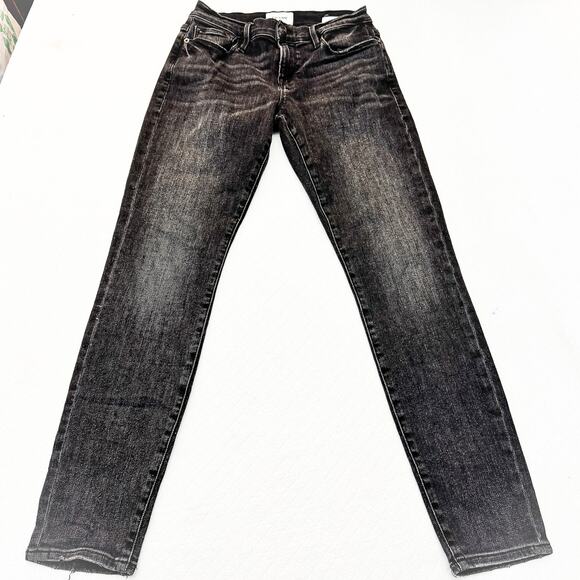 Frame Le Garcon Pembroke Black Wash Skinny Denim Jeans Size 26 - Picture 2 of 9